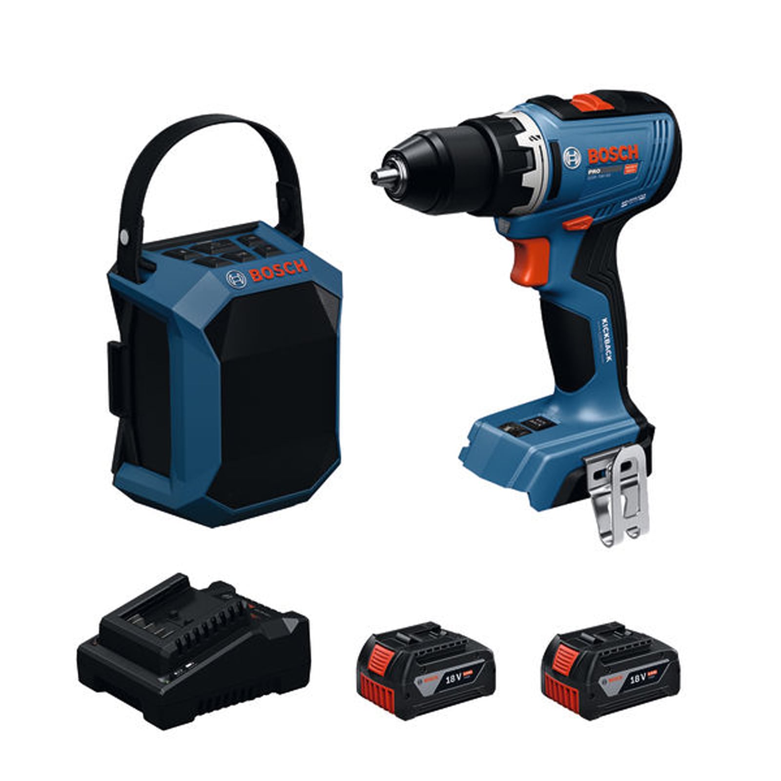 Bosch Combo Kit GPB 18V-1 + GSR 18V-65 / 2x Akku 5,0 Ah + Ladegerät - 0615A500G5