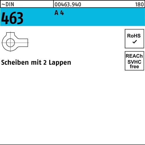 Scheibe DIN 463 m.2 Lappen 25 A 4 10 Stück