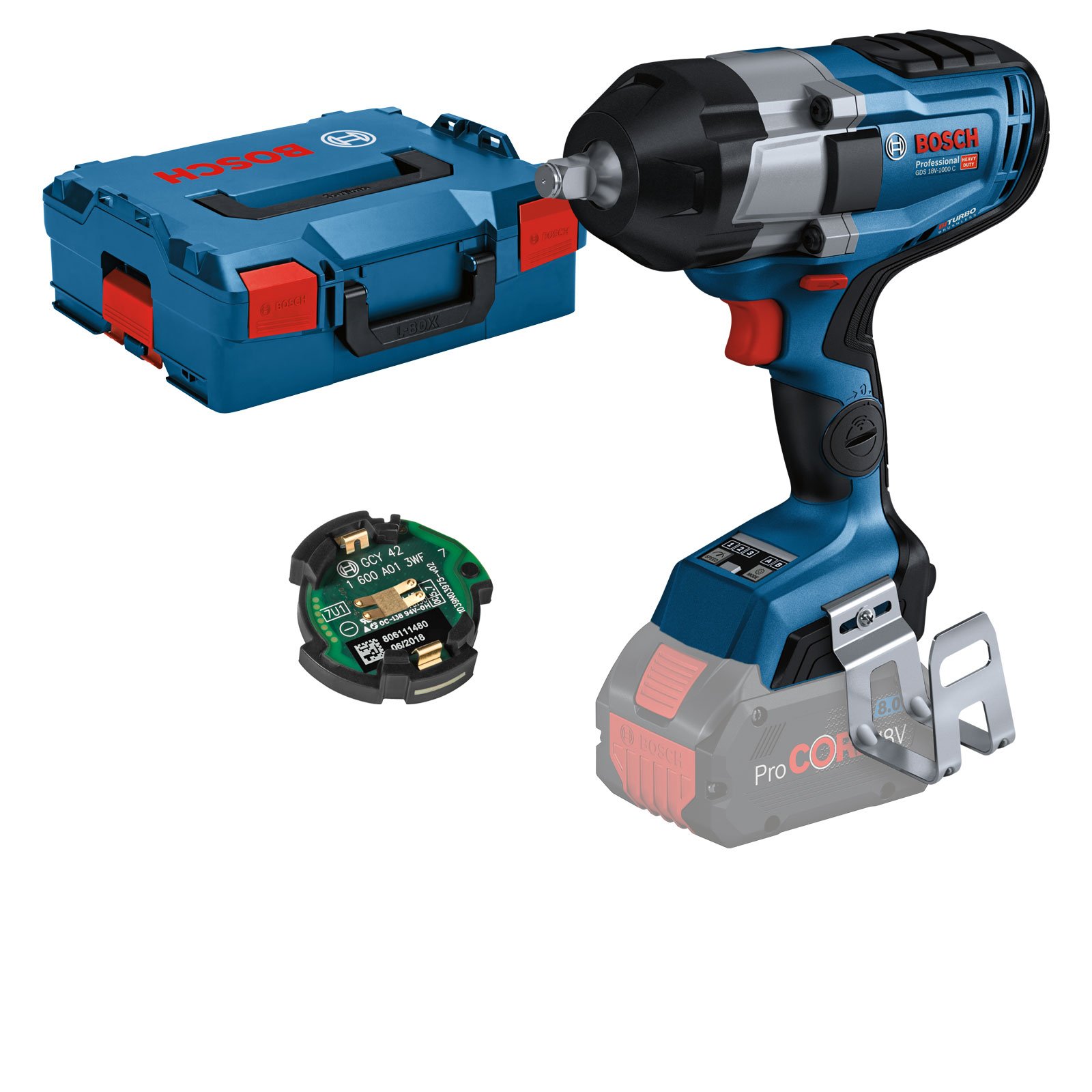 Bosch Akku-Drehschlagschrauber GDS 18V-1000 C Solo inkl. Bluetooth Modul in L-Boxx - 06019J8001