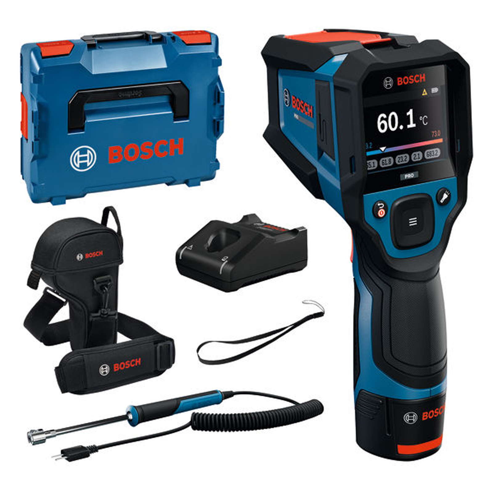 Bosch Thermodetektor GIS12V-800-16 / 1x Akku GBA 12V 2.0Ah + Ladegerät in L-BOXX - 0601083B01