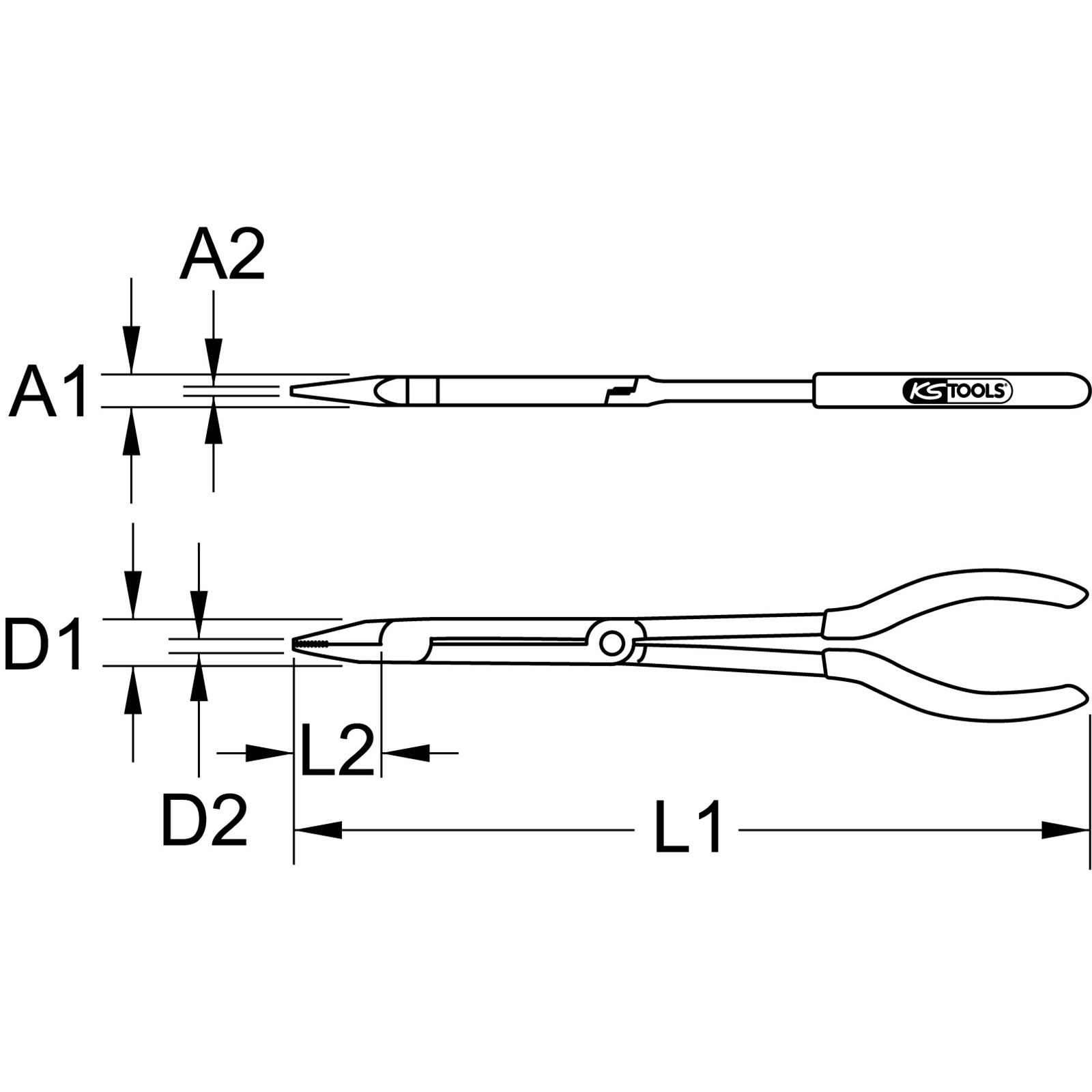 KS TOOLS Doppelgelenk-Flachzange XL - 500.7161