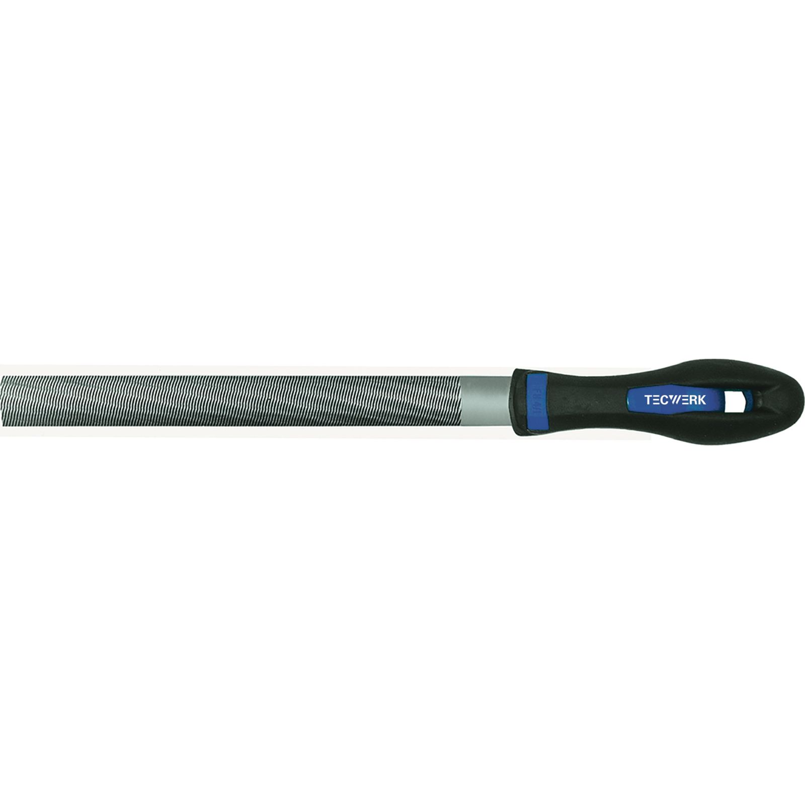 Werkstattfeile DIN 7261 L.200mm Q.20x6mm Hieb 2 Halbrund 2K-Ergo TECWERK