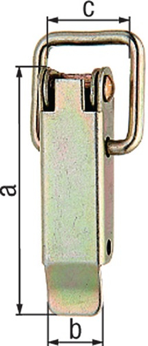 GAH Alberts Kistenverschluss H.61 mm B.22 mm STA galv.gelb verz.f.Vorhangschl.max Ø 7 mm - 347963