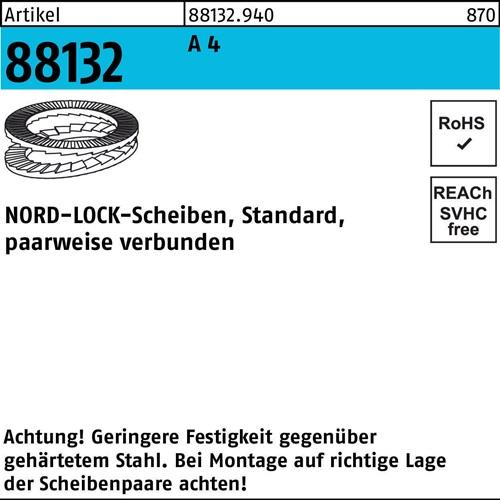 Unterlegscheibe R 88132 geklebt NL 8 SS A 4 200 Stück NORD-LOCK