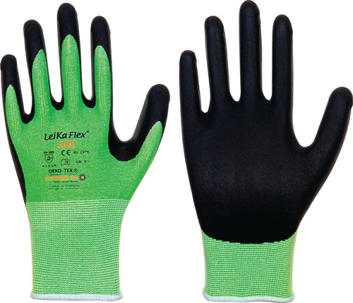 LEIPOLD Handschuhe LeikaFlex Cool grün / schwarz EN 388 / EN 420 PSA II Gr. 10 - 1476-10