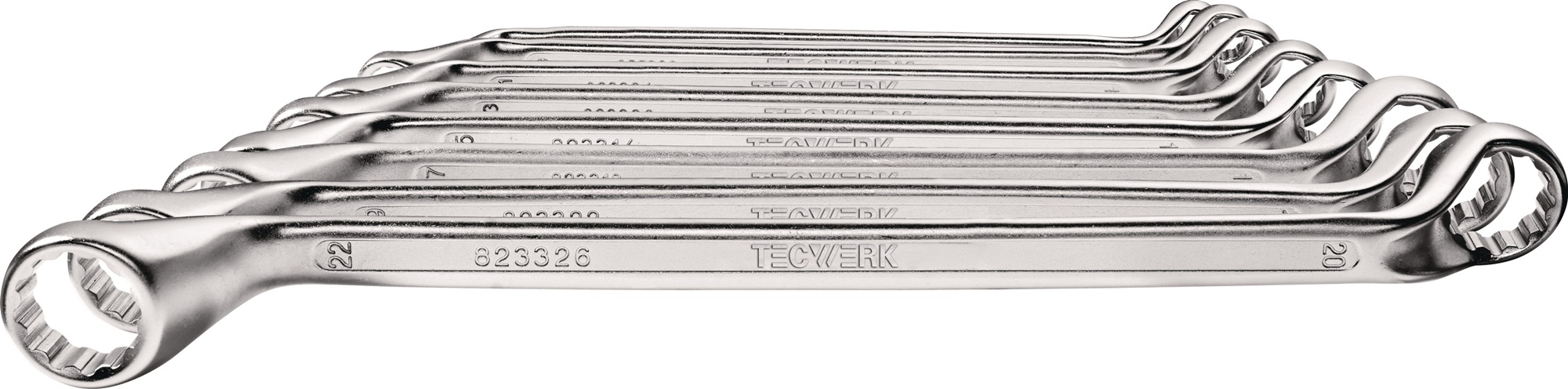 Doppelringschlüsselsatz 8-tlg.SW 6-22mm tief gekr.TECWERK