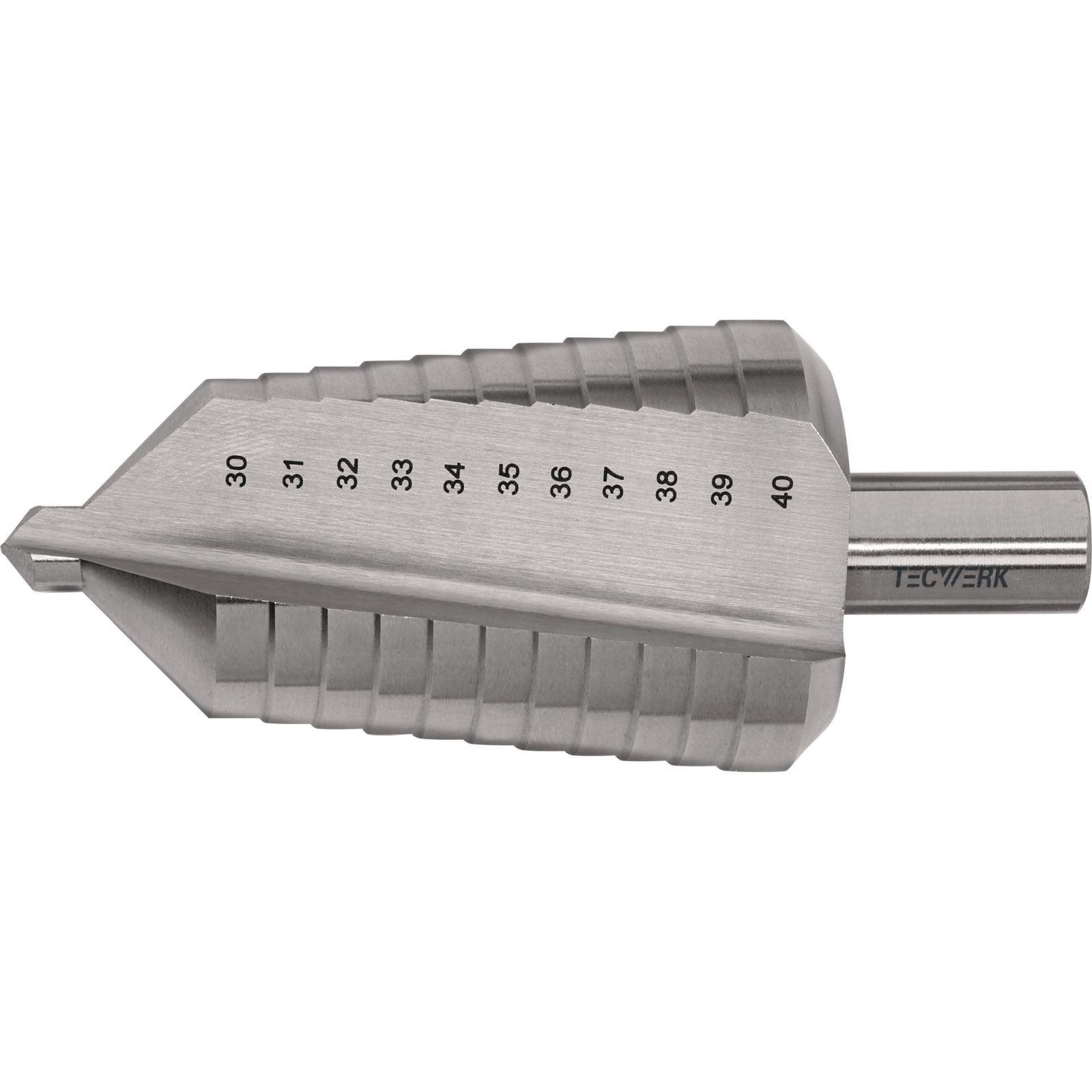 Stufenbohrer Bohrber.30-40mm HSS ger.genutet Z.2 Stufen 11 TECWERK