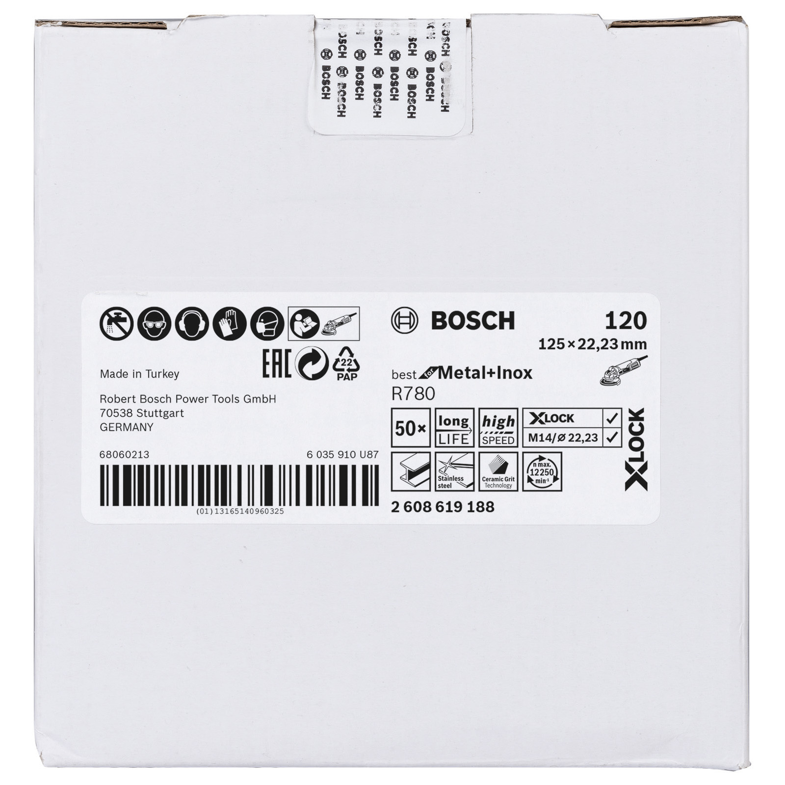 Bosch 50x X-LOCK Fiberschleifscheibe R780 Best for Metal + Inox 125 mm K 120 - 2608619188