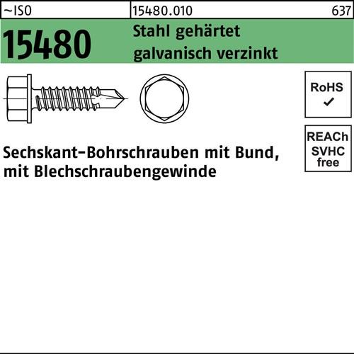 Sechskantbohrschraube ISO 15480 Bund ST 3,5x22 Stahl gehärtet galv.verz. 1000St.