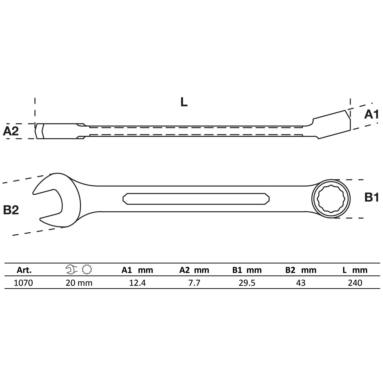 BGS Maul-Ringschlüssel SW 20 mm - 1070