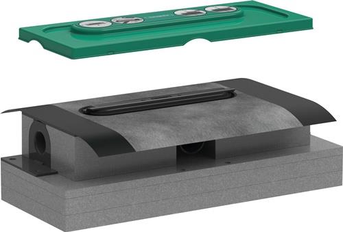 HG Grundkörper uBox universal für Duschrinnen Ablaufgehäuse, flach