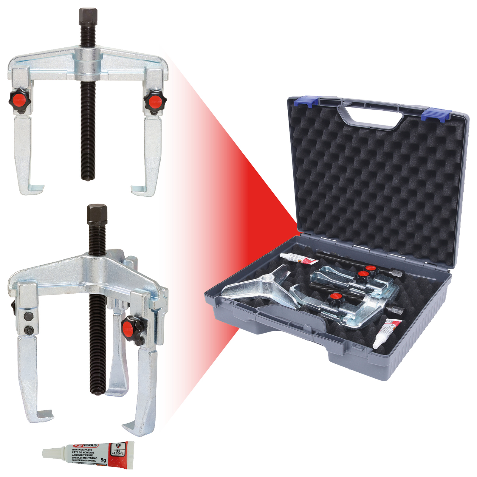 KS TOOLS Schnellspann-Universal-Abzieher-Satz 7tlg. 20-90 mm - 625.1701