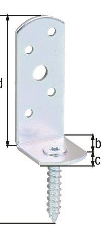 GAH Alberts Flechtzaunhalter 115 x 31,5 x 30 x 75 mm galvanisch gelb verzinkt L-Form - 213237