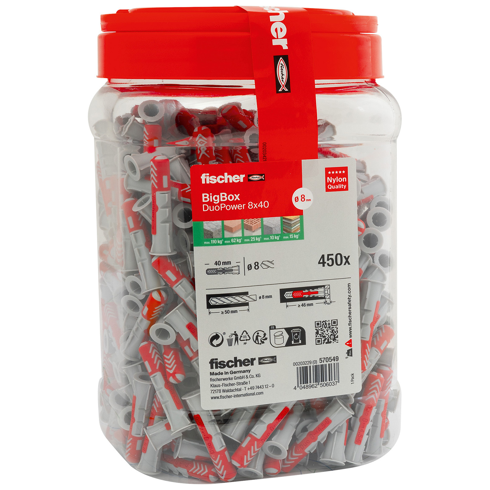 Fischer DuoPower 8x40 BigBox (450 Stk.) - 570549