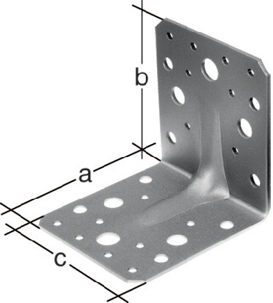 GAH Alberts Schwerlastwinkelverbinder 70 x 70 x  mm Anz.Löcher 2/16 S.2,5 mm - 334574