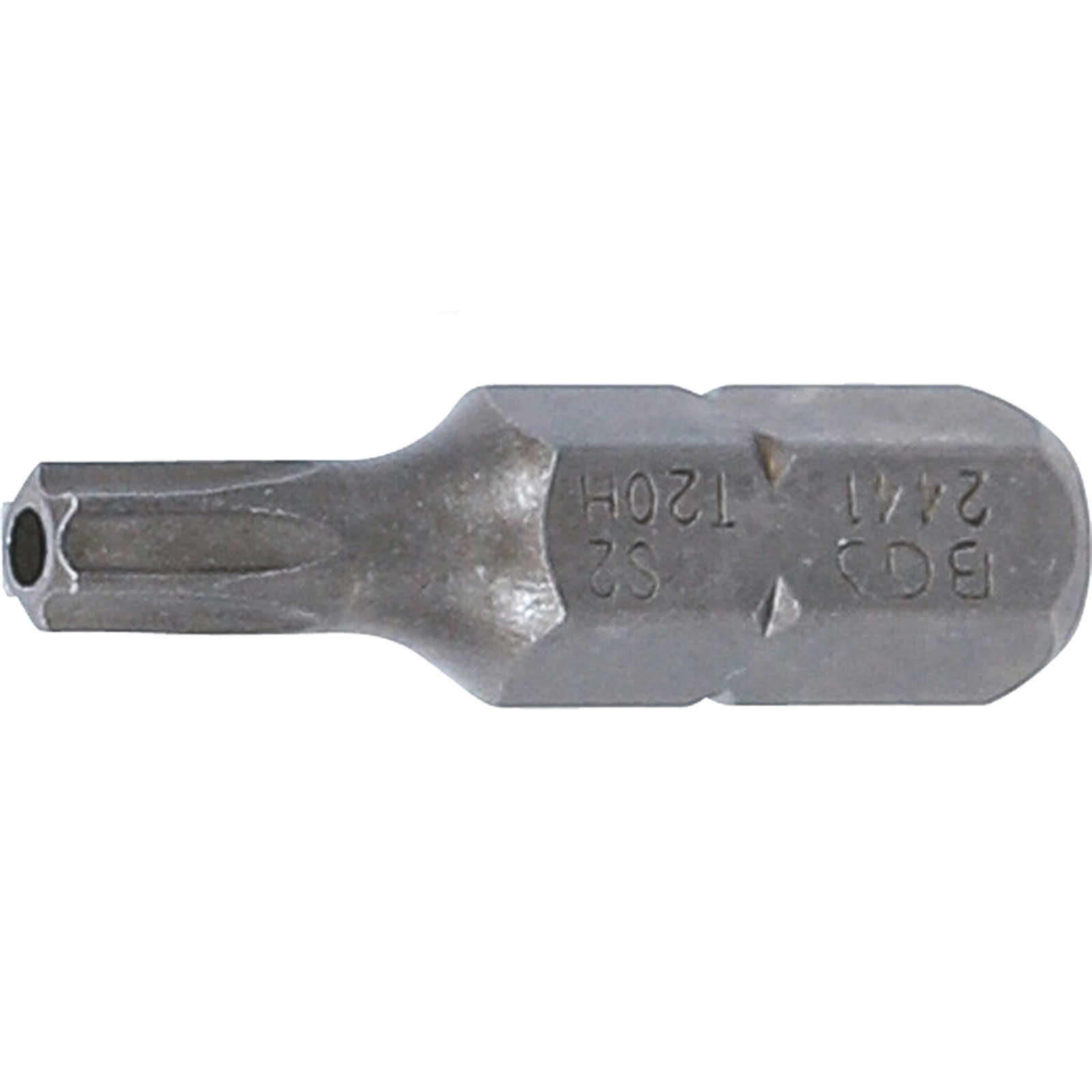 BGS Bit Länge 25 mm Antrieb Außensechskant 6,3 mm (1/4") T-Profil (für Torx) mit Bohrung T20 - 2441
