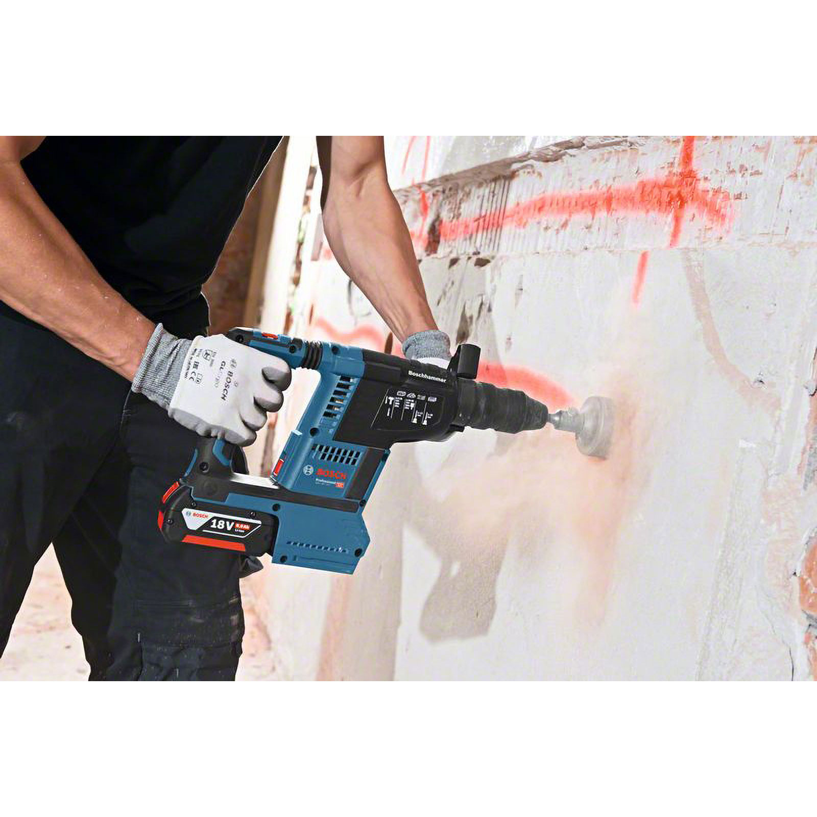 Bosch Akku-Bohrhammer GBH 18V-26 F + GDE mit SDS plus Solo inkl. Staubabsaugung in L-Boxx - 061191000K