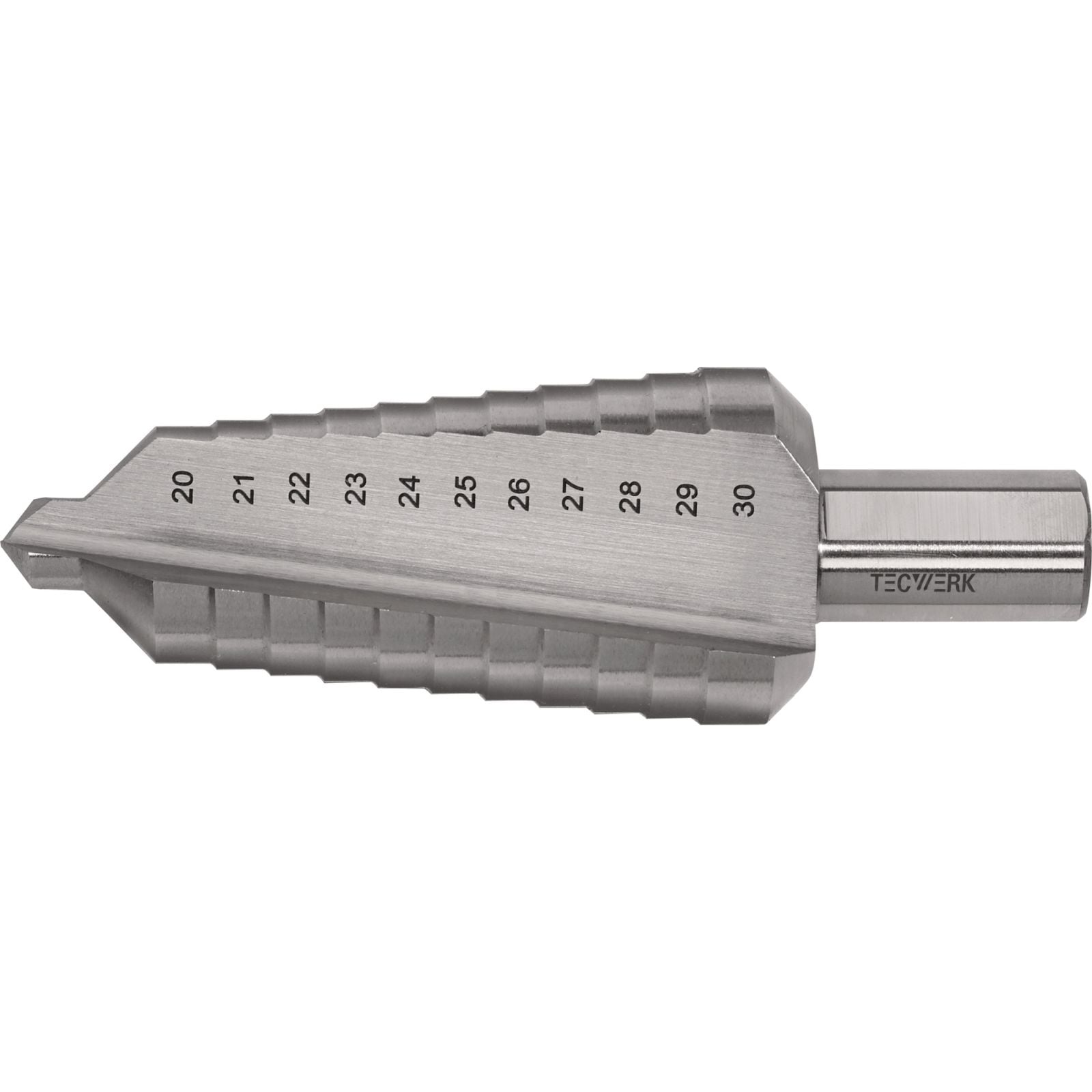 Stufenbohrer Bohrber.20-30mm HSS ger.genutet Z.2 Stufen 11 TECWERK