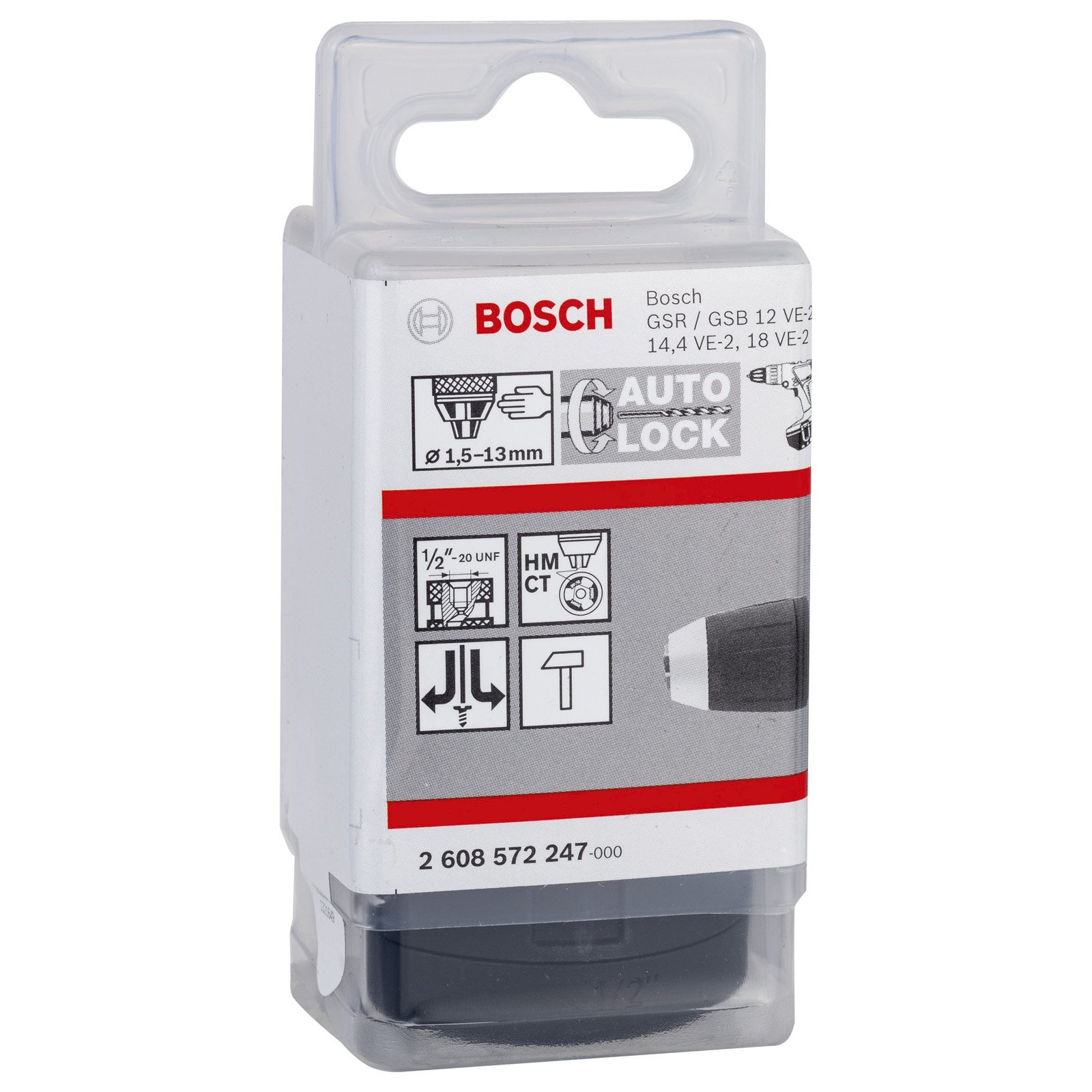 Bosch Systembohrfutter, 1,5 - 13 mm, 1/2 - 20 - 2608572247