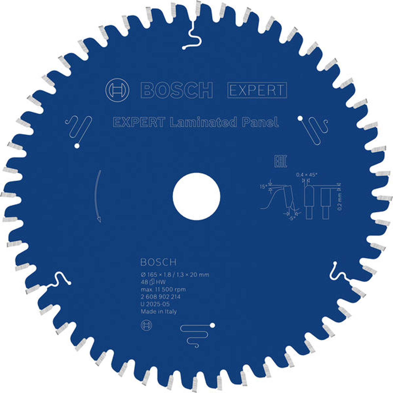 Bosch EXPERT Laminated Panel Kreissägeblatt 165x1,8x20 mm Z48 - 2608902214