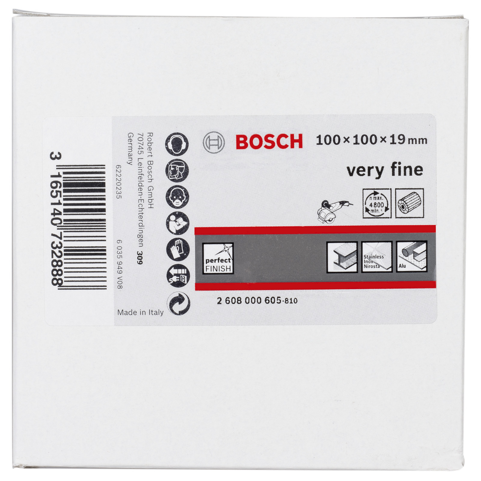 Bosch Lamellenschleifwalze mit Vlies 19 mm super fein 100 mm - 2608000605