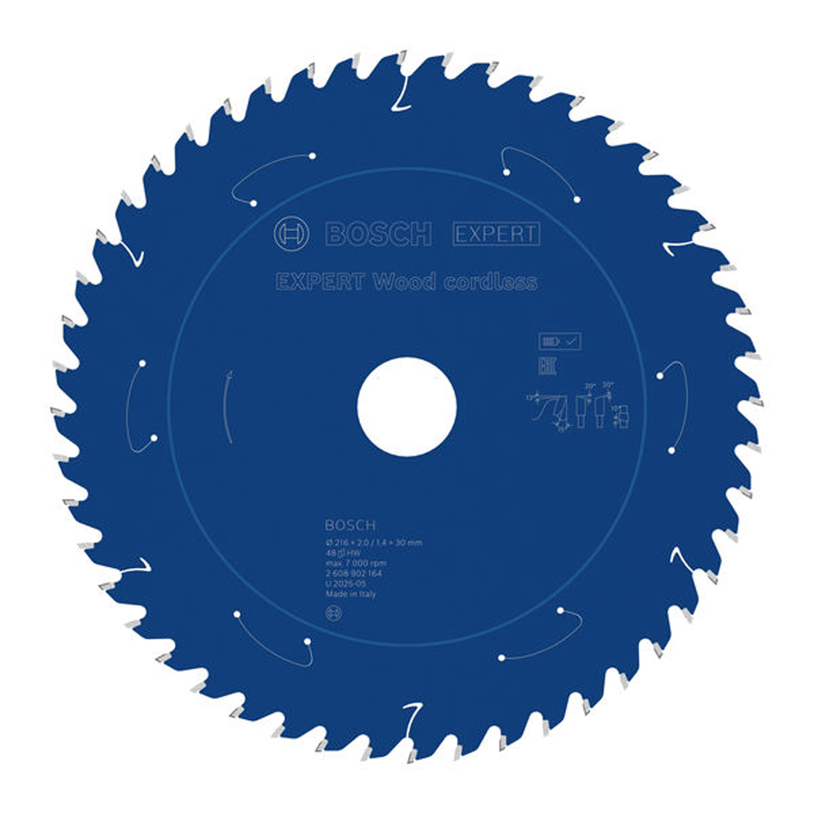 Bosch EXPERT Wood Kreissägeblatt 216x1,7x30 mm Z48, Spanwinkel 15° - 2608902164