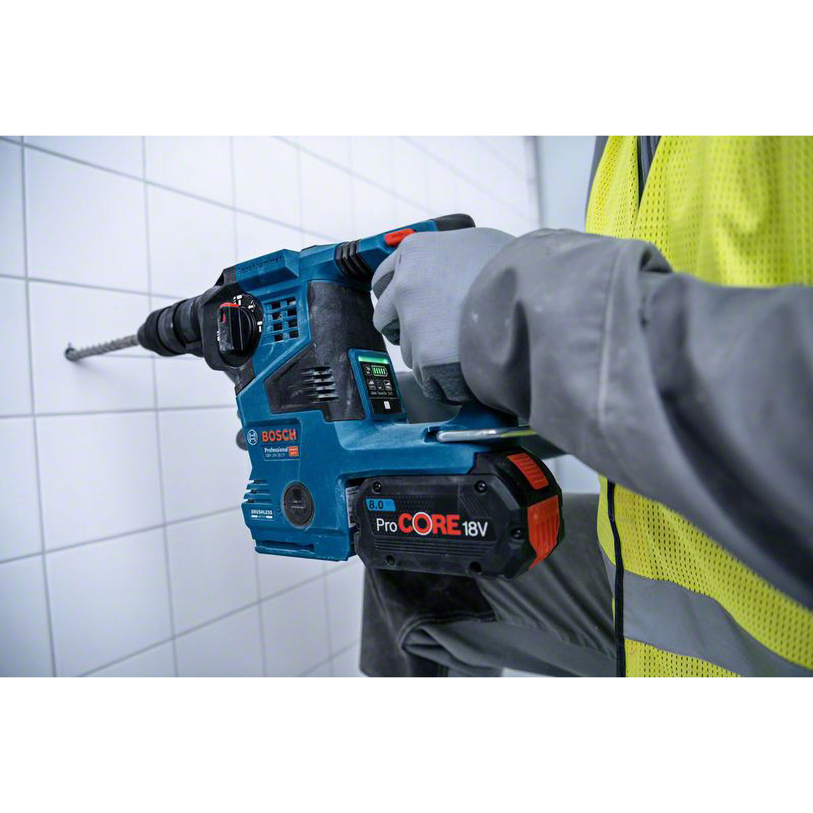 Bosch Akku-Bohrhammer GBH 18V-28 CF + GDE mit SDS plus Solo inkl. Staubabsaugung in L-Boxx - 0611921004