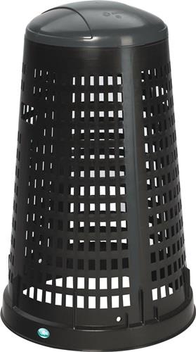Korbständer D525xH880mmPP schwarz Deckel grau f.120l Säcke