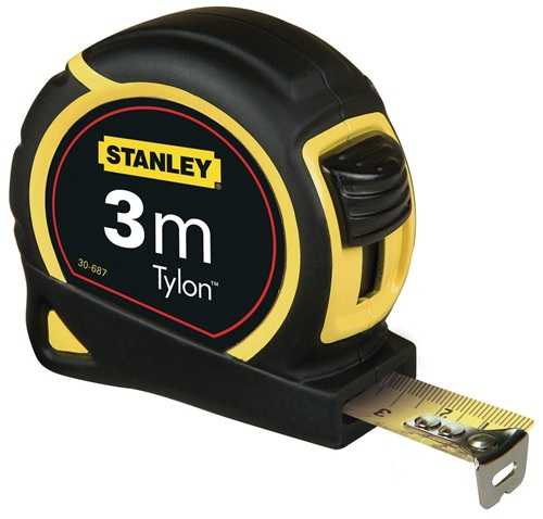 STANLEY Taschenrollbandmaß Tylon L.3m B.12,7mm mm/cm EG II Ku.Gürtelclip - 1-30-687