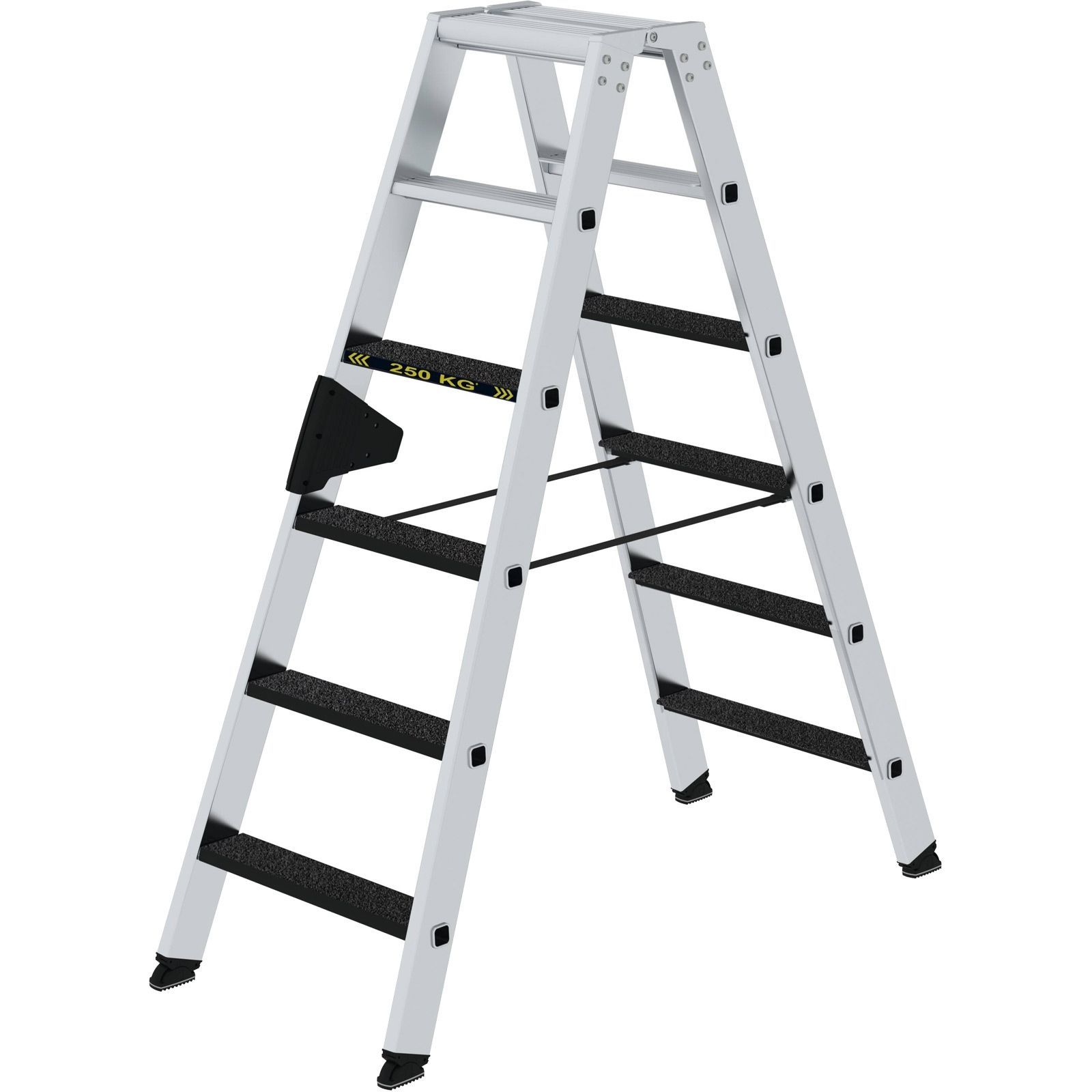 Günzburger Steigtechnik Stufen-Stehleiter 250 kg beidseitig begehbar mit clip-step R13 2 x 6 Stufen - 043806