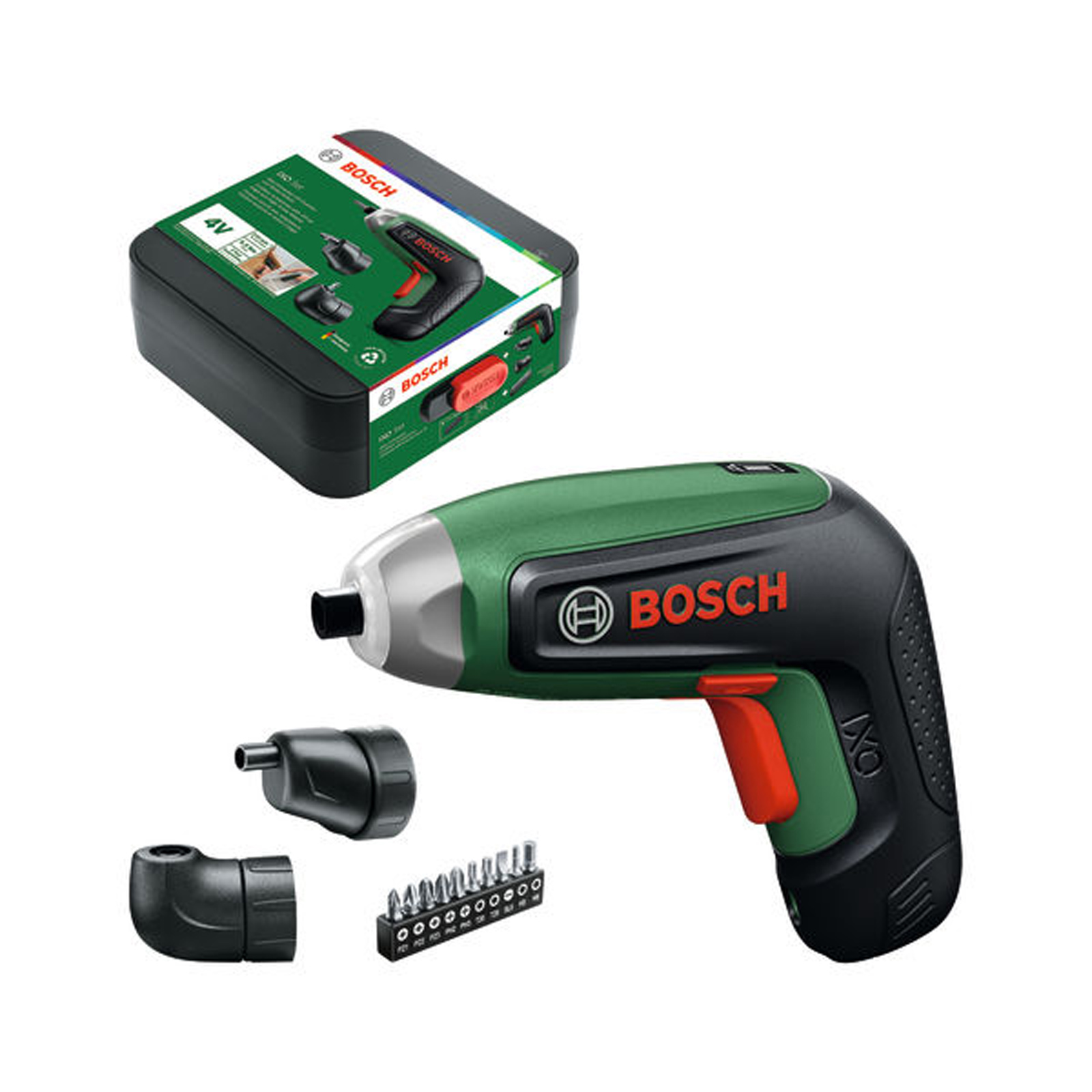 Bosch Schrauber IXO 8-Set / 1x Akku BA 4V 2.0Ah inkl. Zubehör in Aufbewahrungsbox - 06039G4001