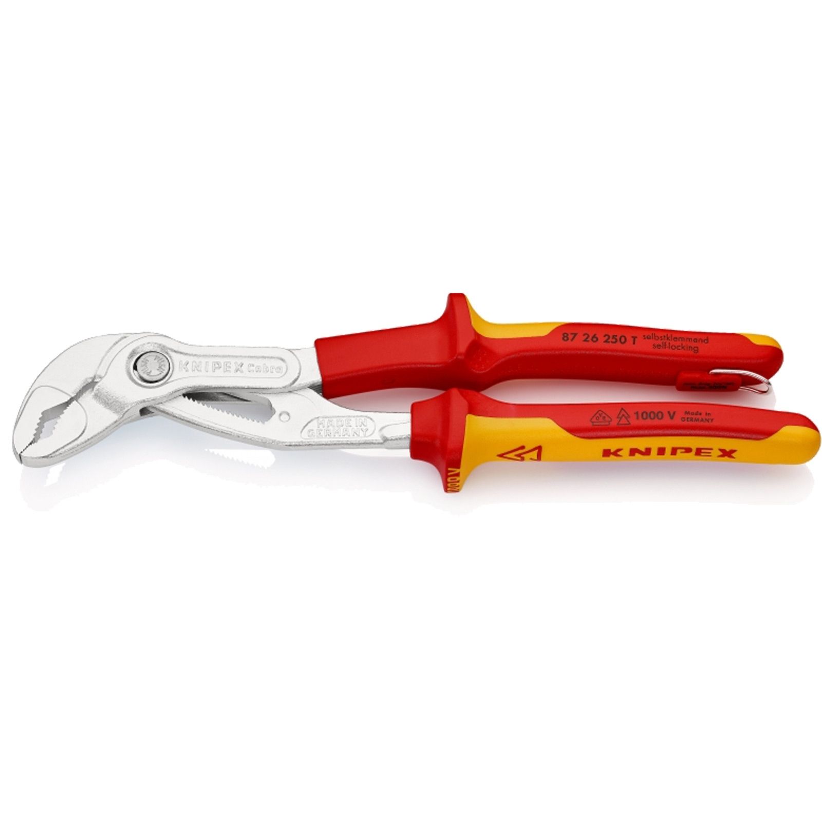 Knipex Cobra® VDE Hightech-Wasserpumpenzange, isoliert mit Befestigungsöse - 8726250T