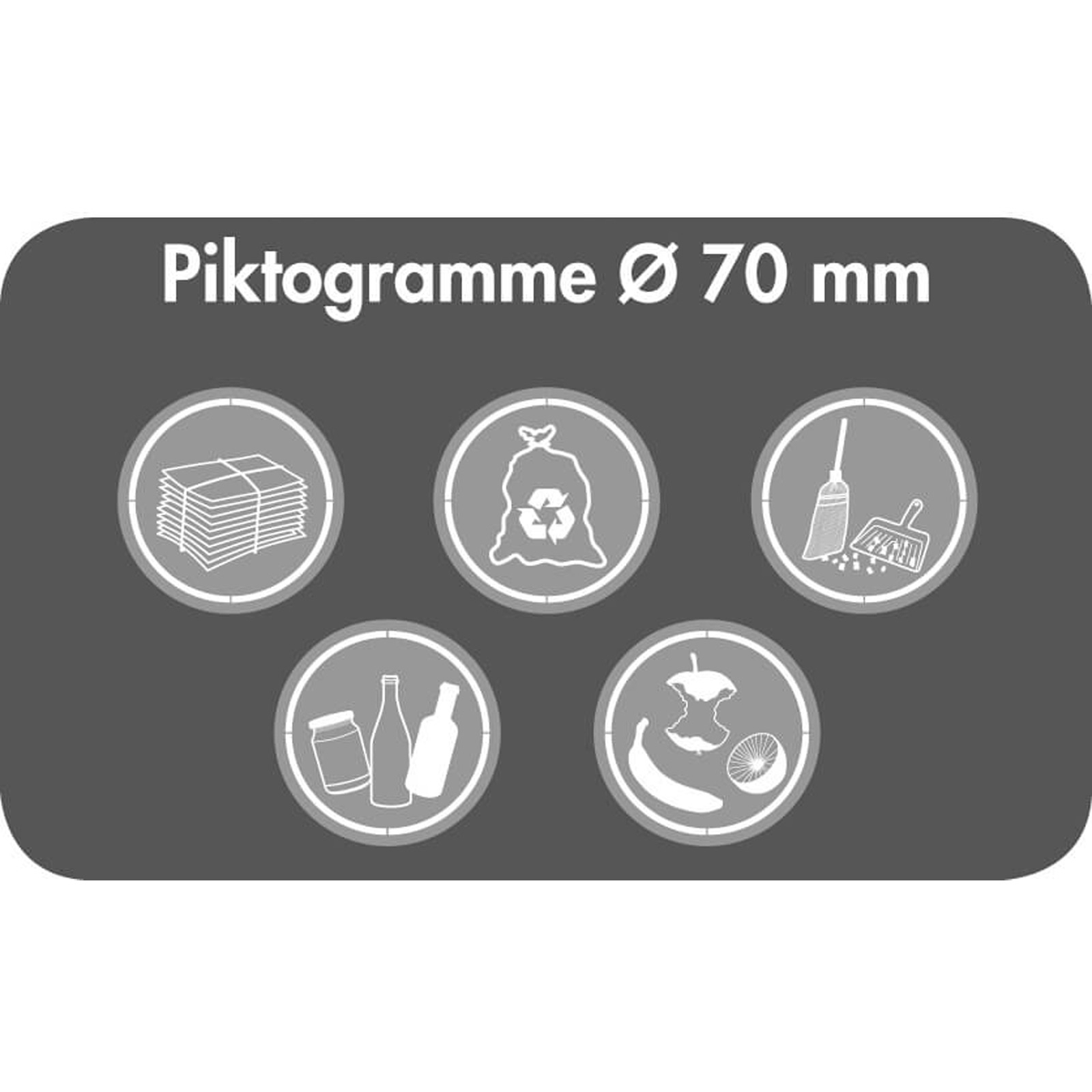 Stumpf 5x Piktogramm-Set weiß Ø 70 mm - 5408812