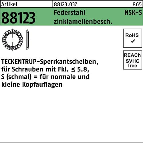 Sperrkantscheibe R 88123 NSK-S 10 Federstahl zinklamellenb. 1000St. TECKENTRUP