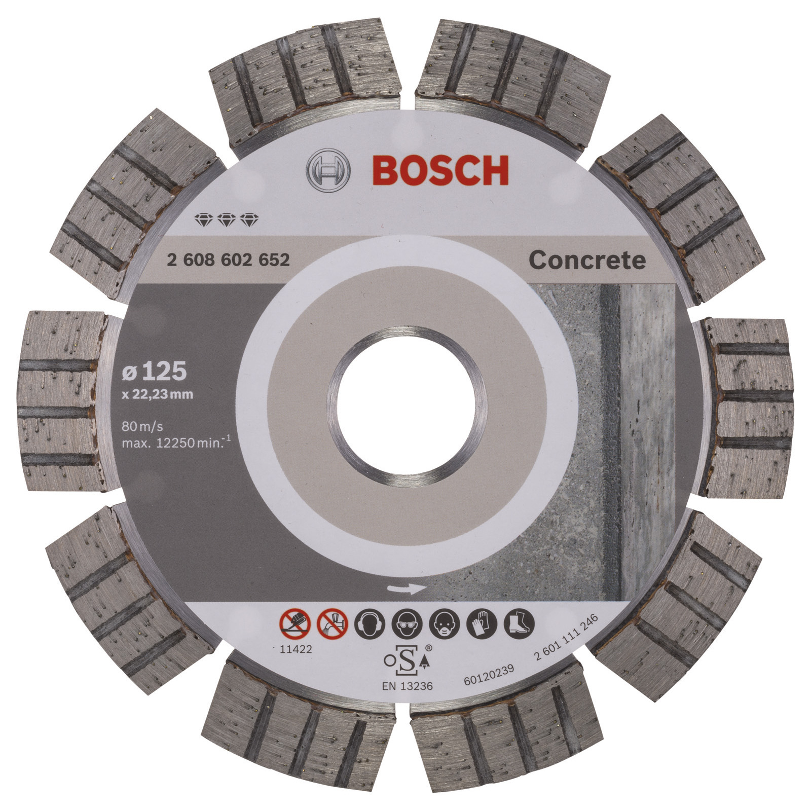 Bosch Diamanttrennscheibe Best for Concrete, 125 x 22,23 x 2,2 x 12 mm -2608602652