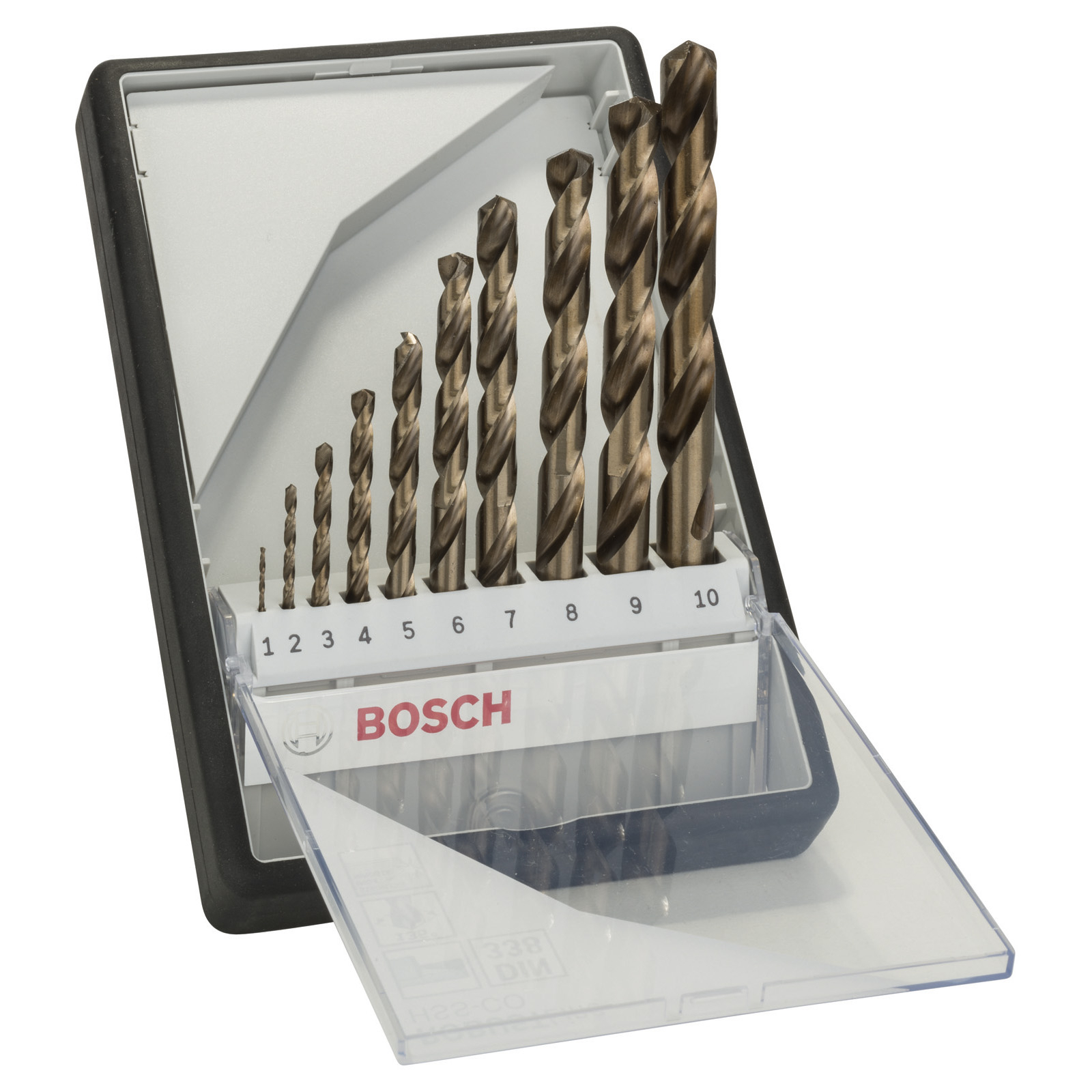 Bosch Metallbohrer-Set Robust Line HSS-Co, DIN 135, 135°, 10tlg., 1 - 10 mm - 2607019925