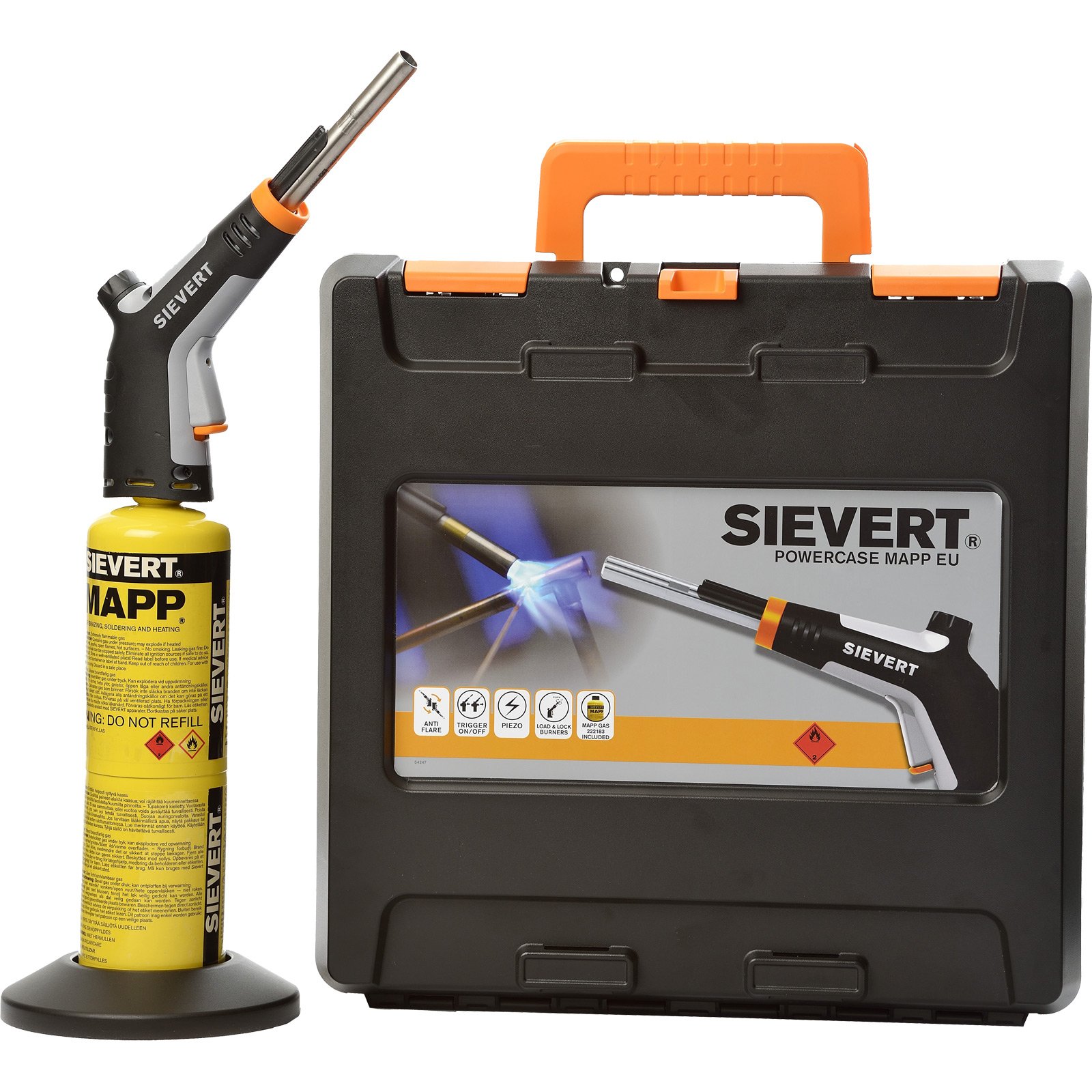 SIEVERT Powercase Lötset - Mapp Gas 2,2 kW - 253521