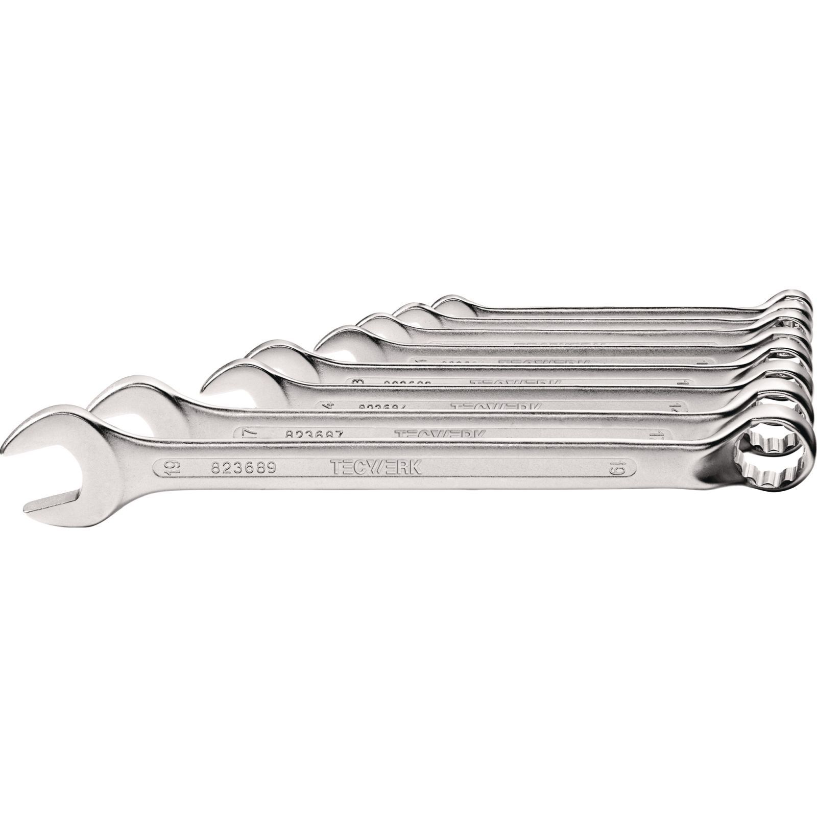 Ringmaulschlüsselsatz 8-tlg.SW 8-19mm Form B CV-Stahl TECWERK