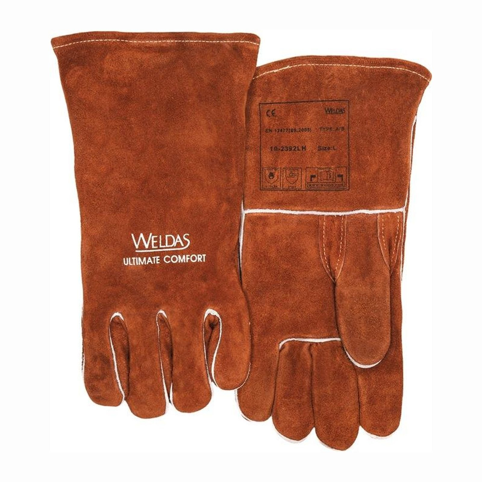 Weldas 5 Paar Schweißerhandschuhe braun EN 388 EN 12477 PSA II
