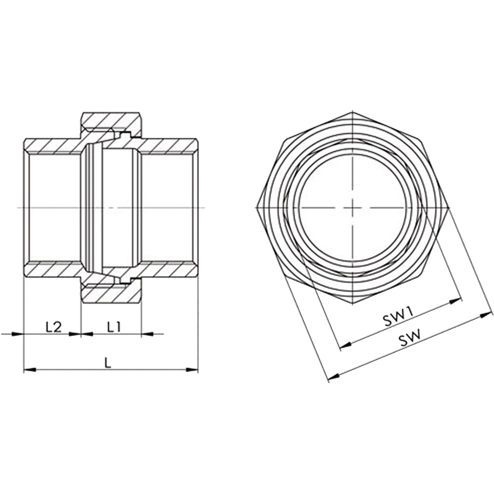 Springer Verschraubung I/I flach NPS=1/2 ″ - 311012T