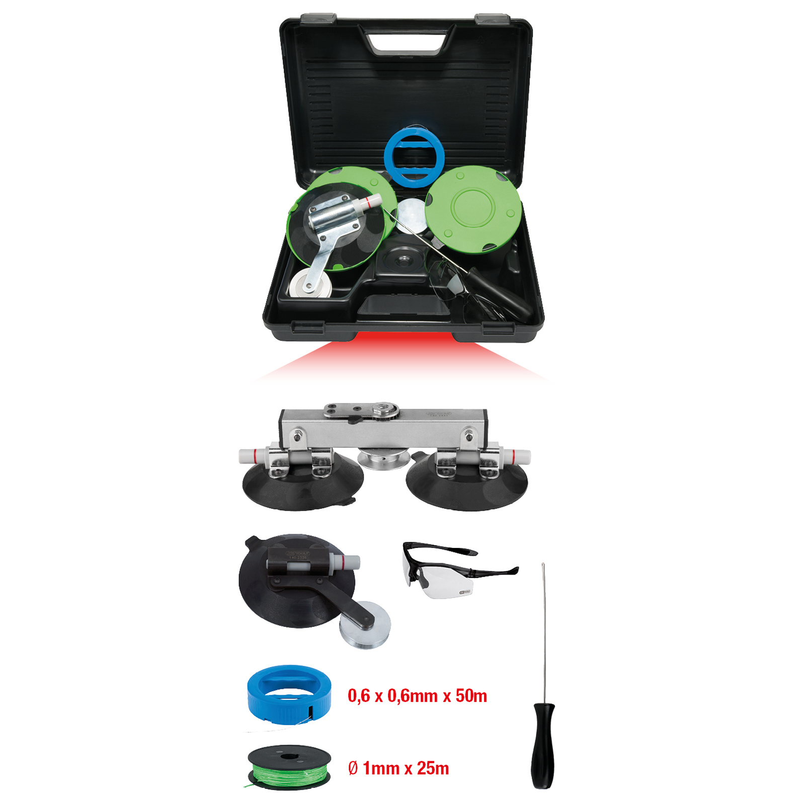 KS TOOLS Universal Ein-Mann-Betrieb-Scheiben-Austrenngerät 5tlg. - 140.2360