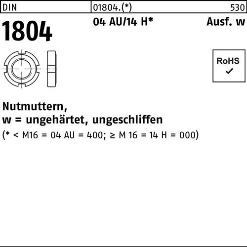 Nutmutter DIN 1804 M14x 1,5 Automatenstahl/14 H 10 Stück