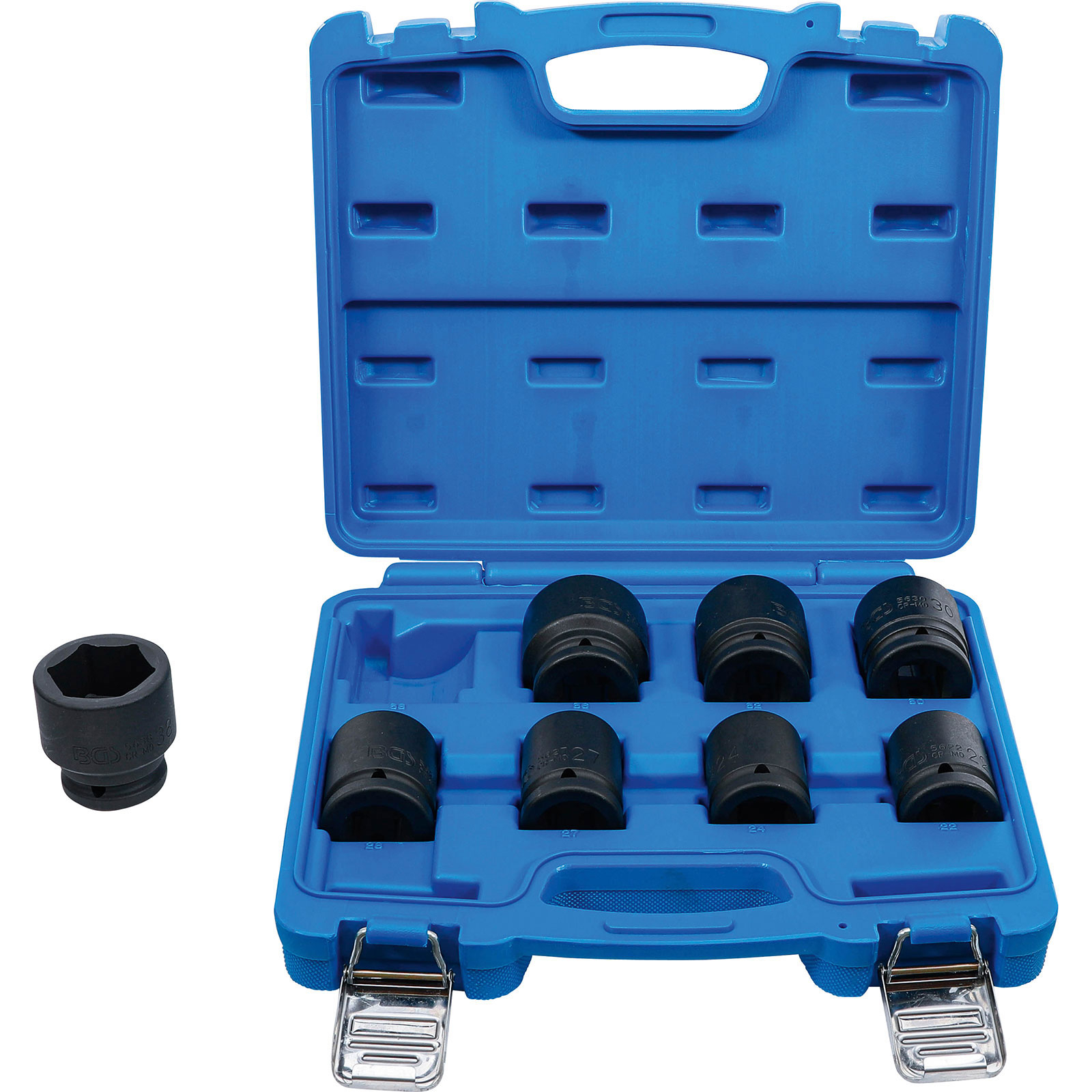 BGS Kraft-Steckschlüssel-Einsatz-Satz Antrieb Innenvierkant 20 mm (3/4") SW 22 - 38 mm 8tlg. - 5240