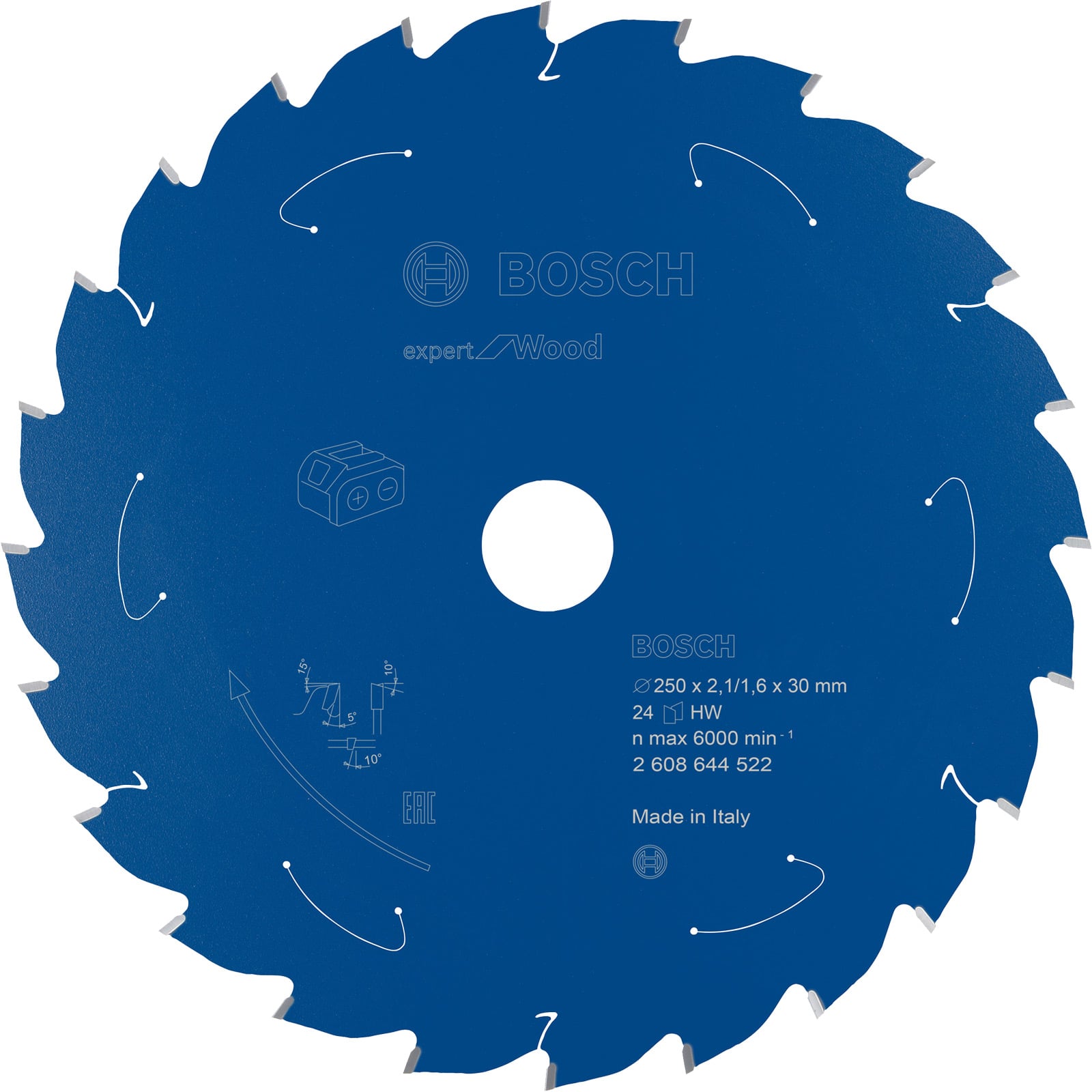 Bosch Kreissägeblatt Expert for Wood für Akku-Gehrungssägen 250 x 2,1 x 30 mm 24 - 2608644522