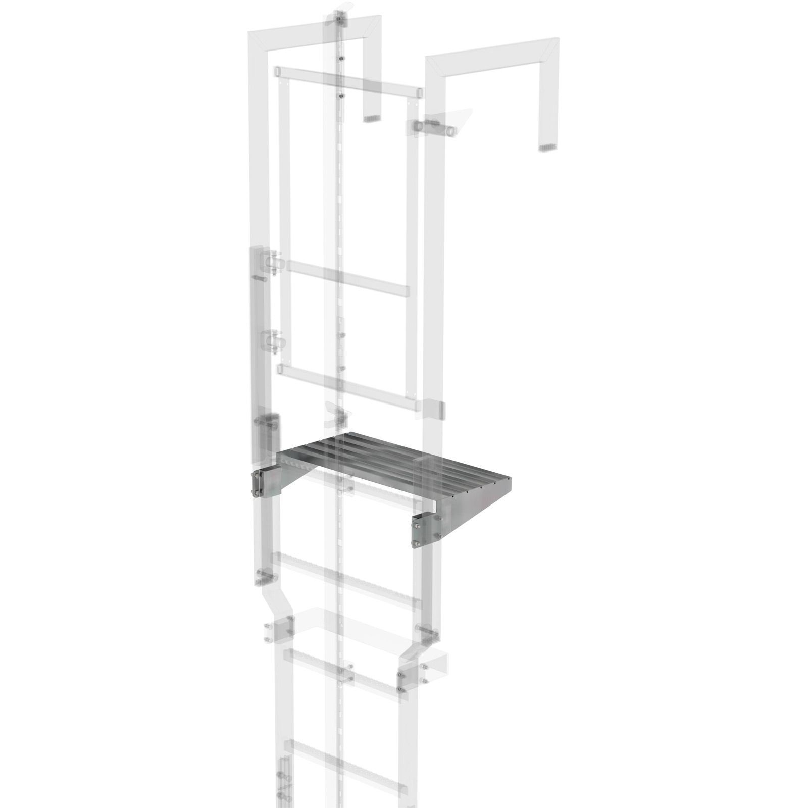 Günzburger Steigtechnik Ausstiegstritt Stahl-verzinkt 620 mm Spaltbreite 300 mm - 063975