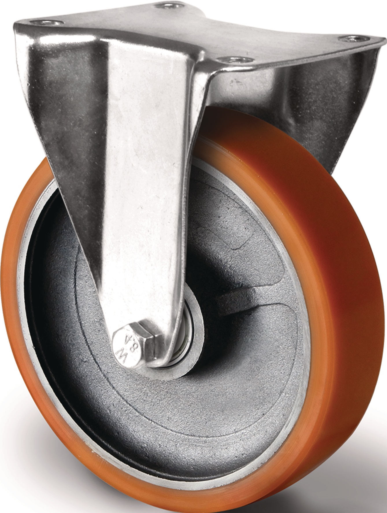 Schwerlastbockrolle D.125mm Trgf.700kg Bockrolle Guß-PU 135mm 110mm TECWERK