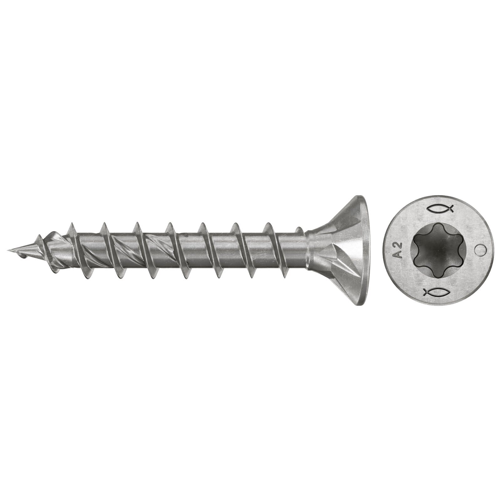 fischer Spanplattenschraube PowerFast FPF II CTF 4,0 x 20 A2 210 Senkkopf Innenst. TX Vollgew. Edelstahl A2 - 577781