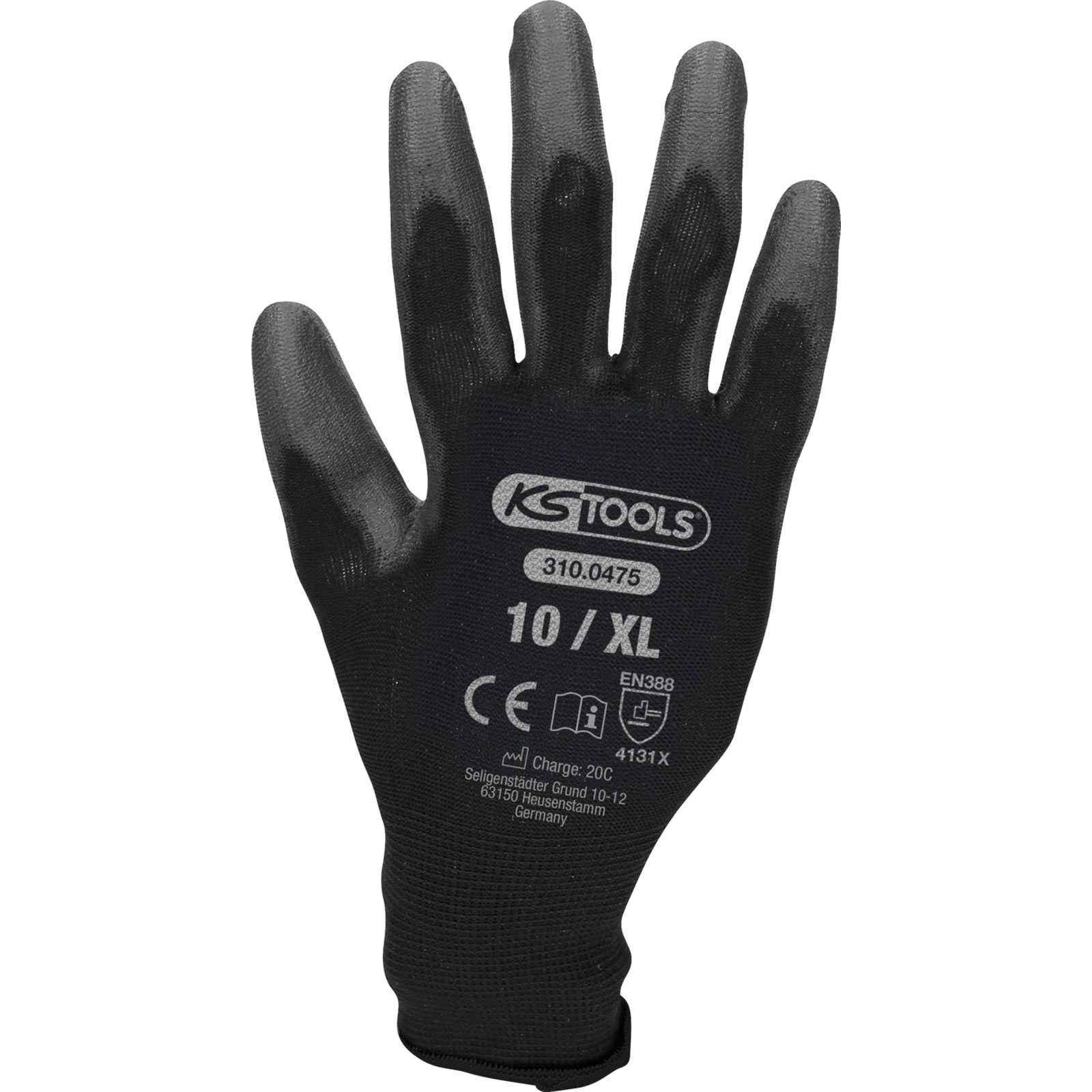 KS TOOLS Mikro-Feinstrickhandschuhe schwarz 10 12 Paar - 310.0475