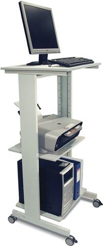 PC-Arbeitstisch H1180xB600xT500mm lichtgrau fahrbar - 6830-9