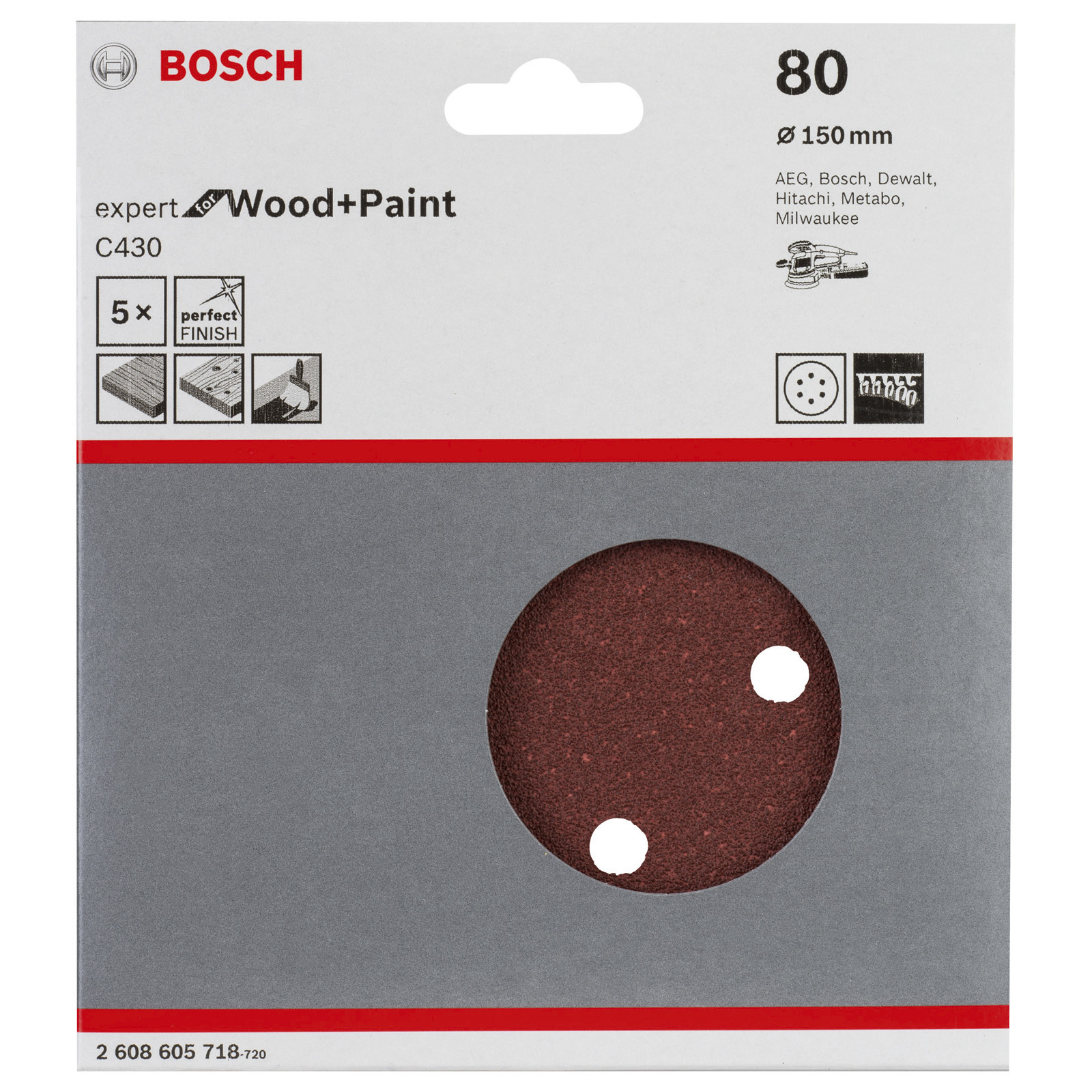 Bosch 50x Fiberschleifscheibe Best for Metal Zirkonkorund 180 mm 22 mm 120 - 2608606745